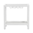 bali & pari Oaklynn Natural Grasscloth Wine Rack Two-Tier Bar Table White