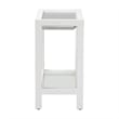 bali & pari Oaklynn Natural Grasscloth Wine Rack Two-Tier Bar Table White