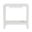 bali & pari Oaklynn Natural Grasscloth Wine Rack Two-Tier Bar Table White