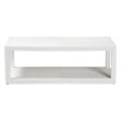 bali & pari Oaklynn Grasscloth Coffee Table Two-Tier Cocktail Table White