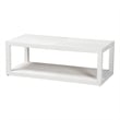 bali & pari Oaklynn Grasscloth Coffee Table Two-Tier Cocktail Table White