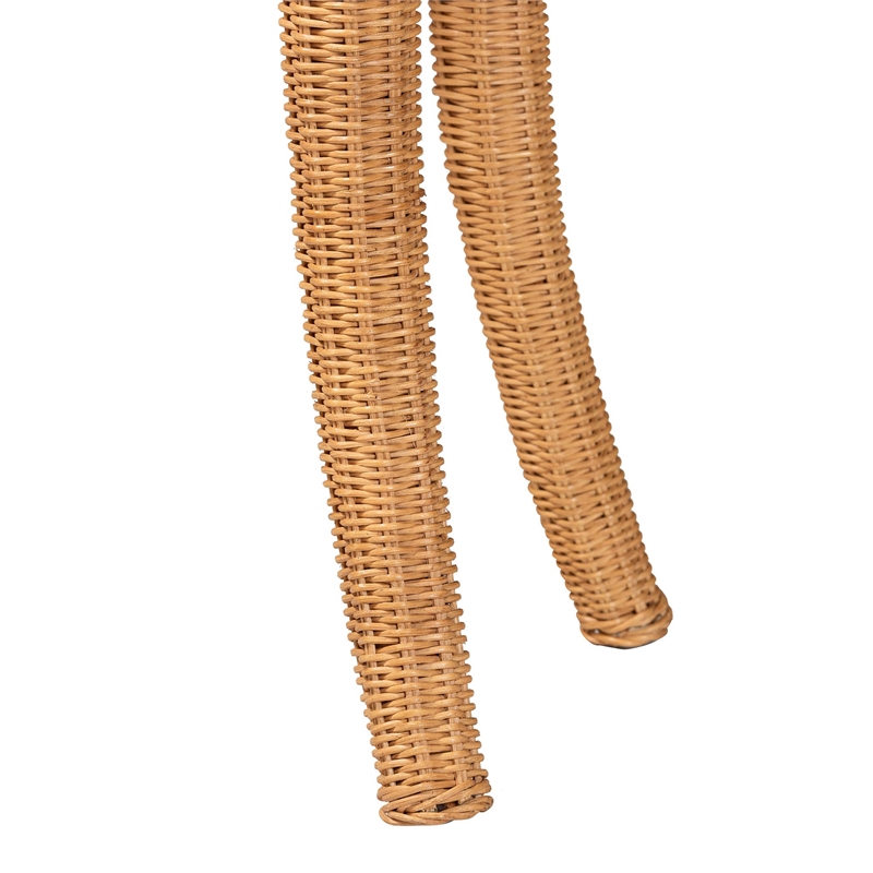 bali & pari Deborah Natural Rattan Console Table Handwoven Wicker Accent Table