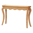 bali & pari Deborah Natural Rattan Console Table Handwoven Wicker Accent Table