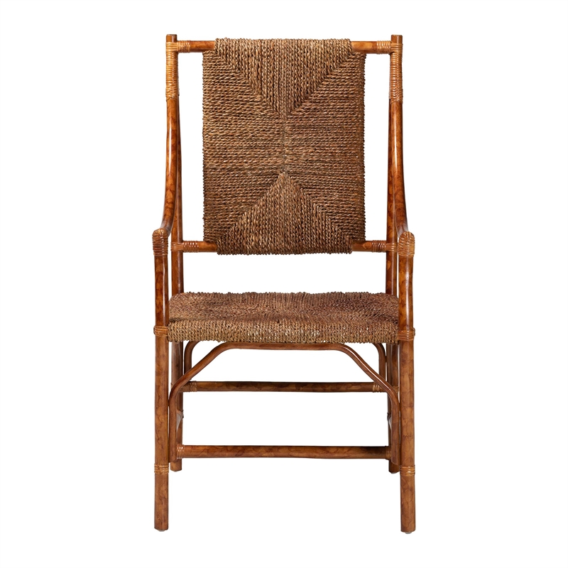 bali & pari Ramos Marbled Tortoise Natural Rattan and Seagrass Armchair
