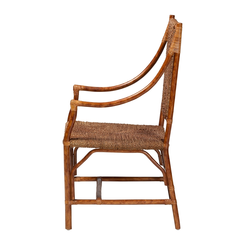 bali & pari Ramos Marbled Tortoise Natural Rattan and Seagrass Armchair