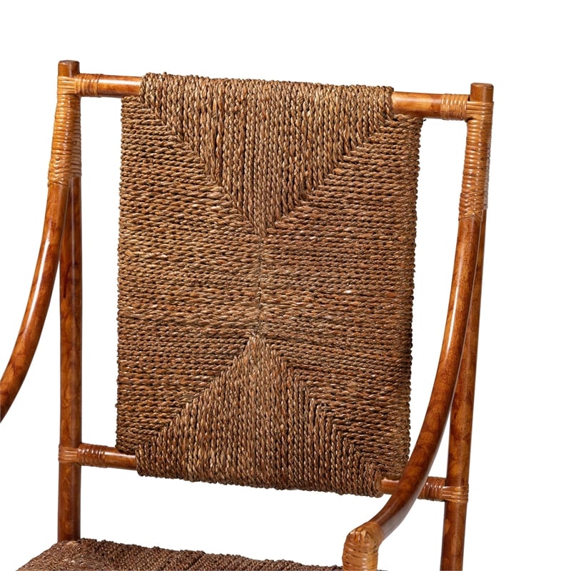 bali & pari Ramos Marbled Tortoise Natural Rattan and Seagrass Armchair