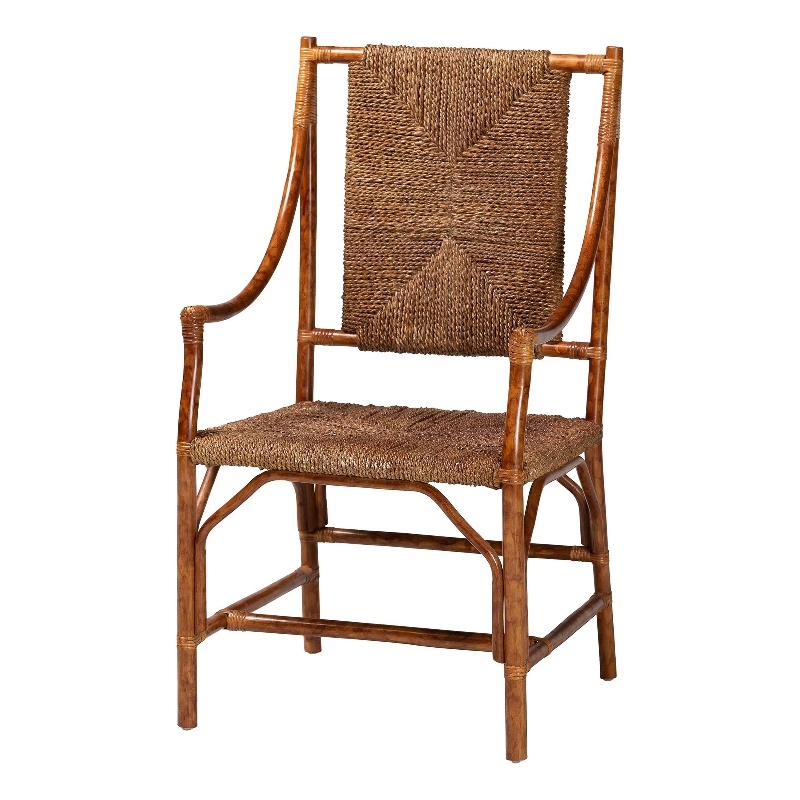 bali & pari Ramos Marbled Tortoise Natural Rattan and Seagrass Armchair