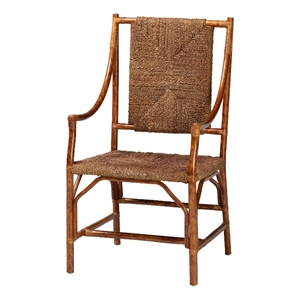bali & pari Ramos Marbled Tortoise Natural Rattan and Seagrass Armchair