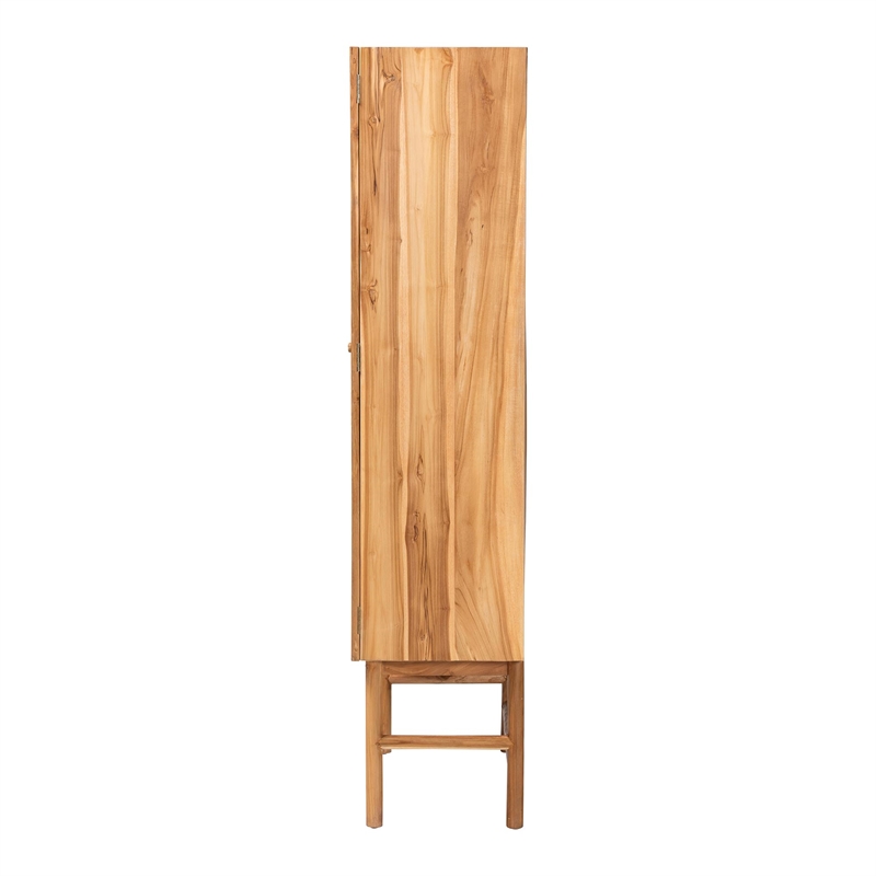 bali & pari Augusto Teak Wood Cabinet 2-Door Storage Organizer