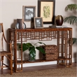 bali & pari Tahlia Marbled Tortoise Natural Rattan Console Table