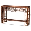 bali & pari Tahlia Marbled Tortoise Natural Rattan Console Table