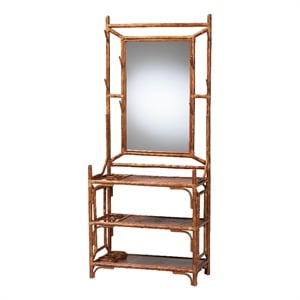 bali & pari Feyre Marbled Tortoise Natural Rattan Hall Tree