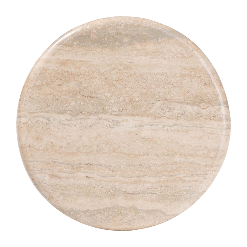 bali & pari Usama End Table with Marble Stone Top Sculpted Pedestal Side Table