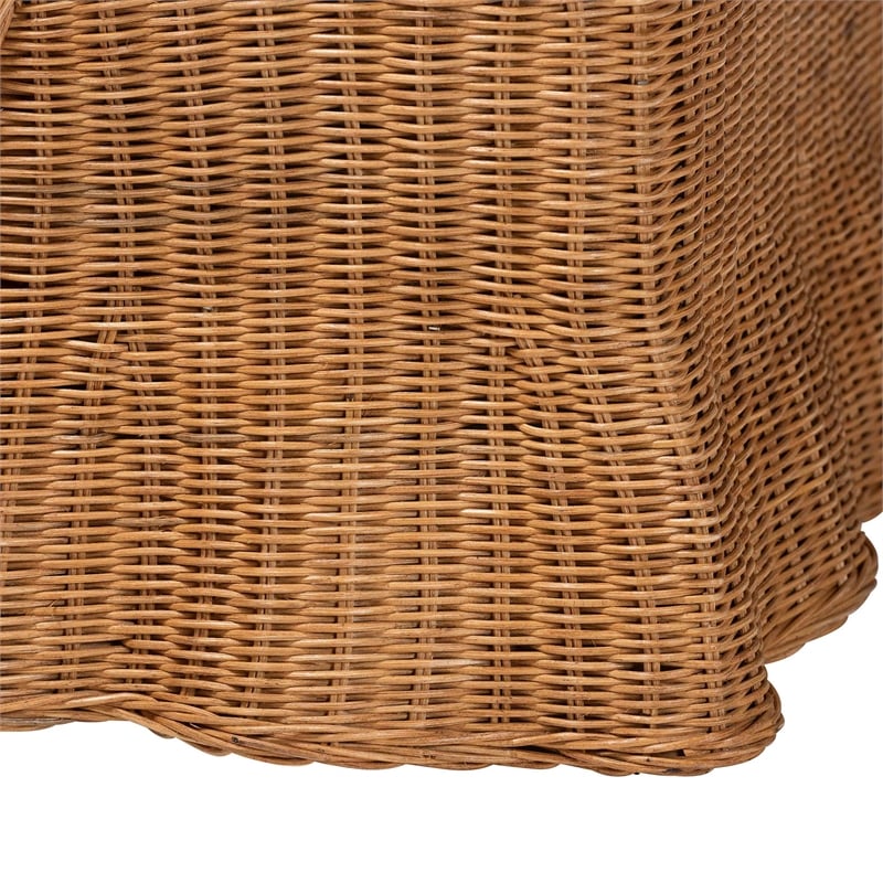 bali & pari Belita Natural Rattan Pet Bed with Scalloped Base