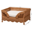 bali & pari Papina Natural Rattan Pet Bed with Scalloped Sides