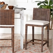 bali & pari Sofia Rattan Counter Stool with Mahogany Wood Frame Antique Coffee