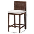 bali & pari Sofia Rattan Counter Stool with Mahogany Wood Frame Antique Coffee