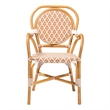bali & pari Mattie Rattan Bistro Chair Handwoven Cafe-Style Dining Chair Beige