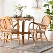 bali & pari Mattie Rattan Bistro Chair Handwoven Cafe-Style Dining Chair Beige