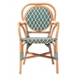 bali & pari Mattie Rattan Bistro Chair Handwoven Cafe-Style Dining Chair Green