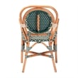 bali & pari Mattie Rattan Bistro Chair Handwoven Cafe-Style Dining Chair Green
