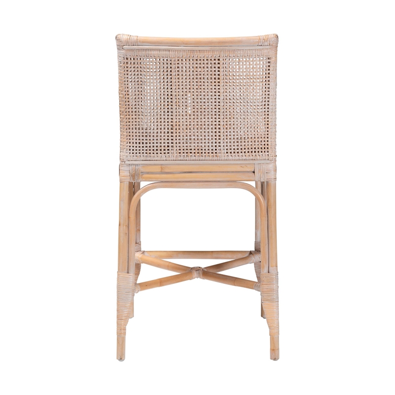 bali & pari Allen Natural Rattan Counter Stool Handwoven Wicker Stool