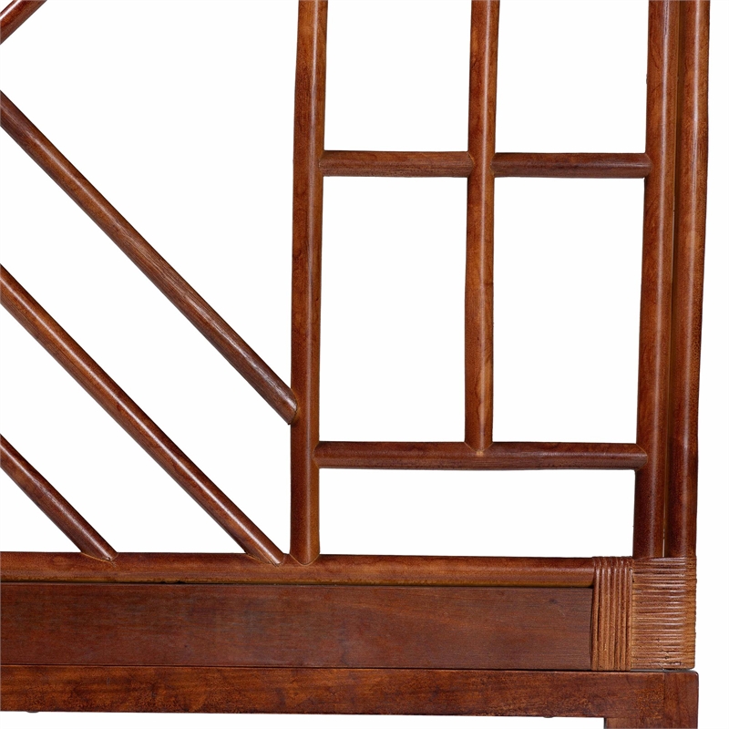 bali & pari Kachiri Marbled Tortoise Natural Rattan Headboard Queen