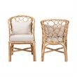 bali & pari Prisca Natural Rattan 2-Piece Dining Chair Set with Bubble Frame