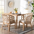 bali & pari Prisca Natural Rattan 2-Piece Dining Chair Set with Bubble Frame