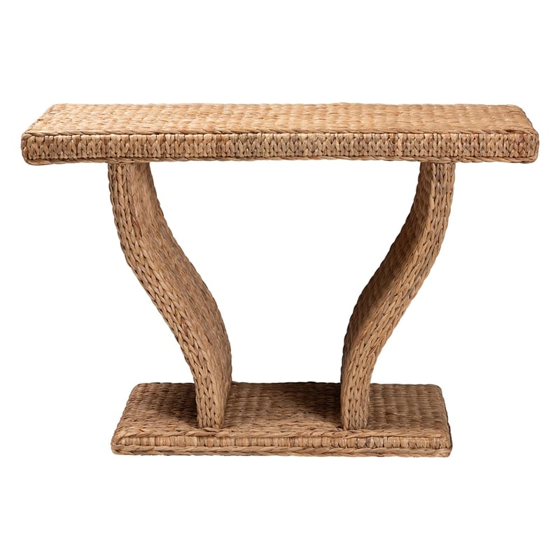 bali & pari Alyssa Seagrass Console Table Handwoven Display Table