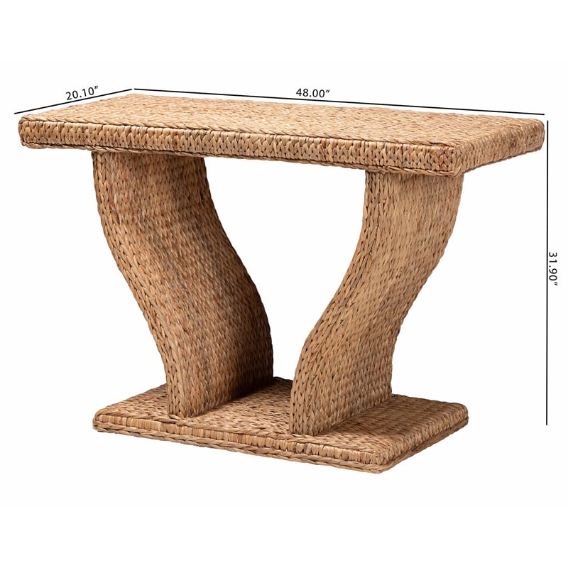 bali & pari Alyssa Seagrass Console Table Handwoven Display Table