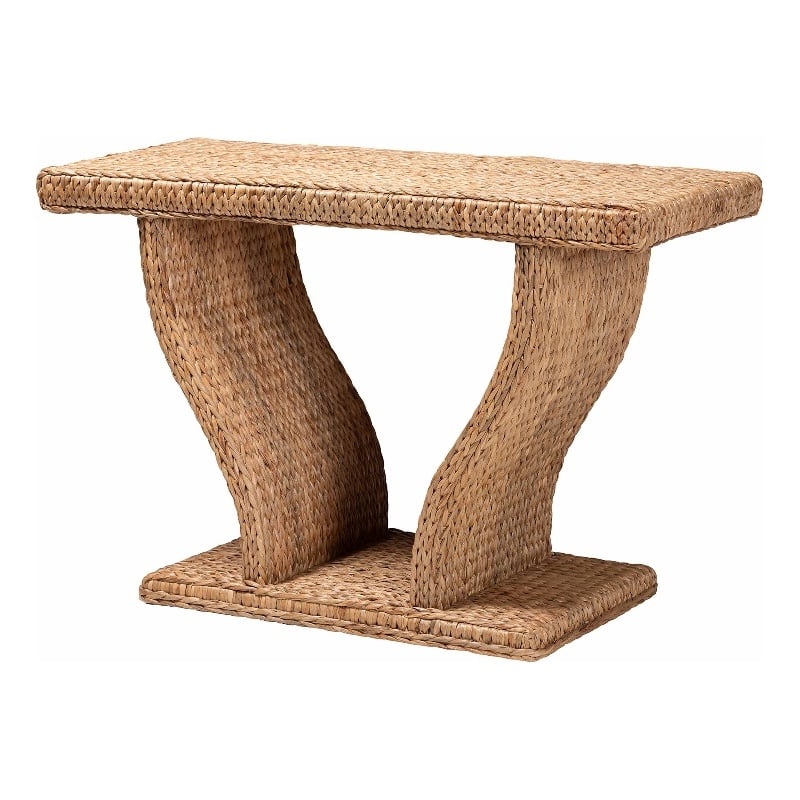 bali & pari Alyssa Seagrass Console Table Handwoven Display Table