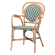 bali & pari Mattie Natural Rattan Bistro Dining Set 5-Piece Cafe-Style Set Green
