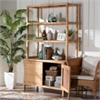 bali & pari Mortis Rattan Open-Shelf Storage Cabinet 4-Tier Display Shelf