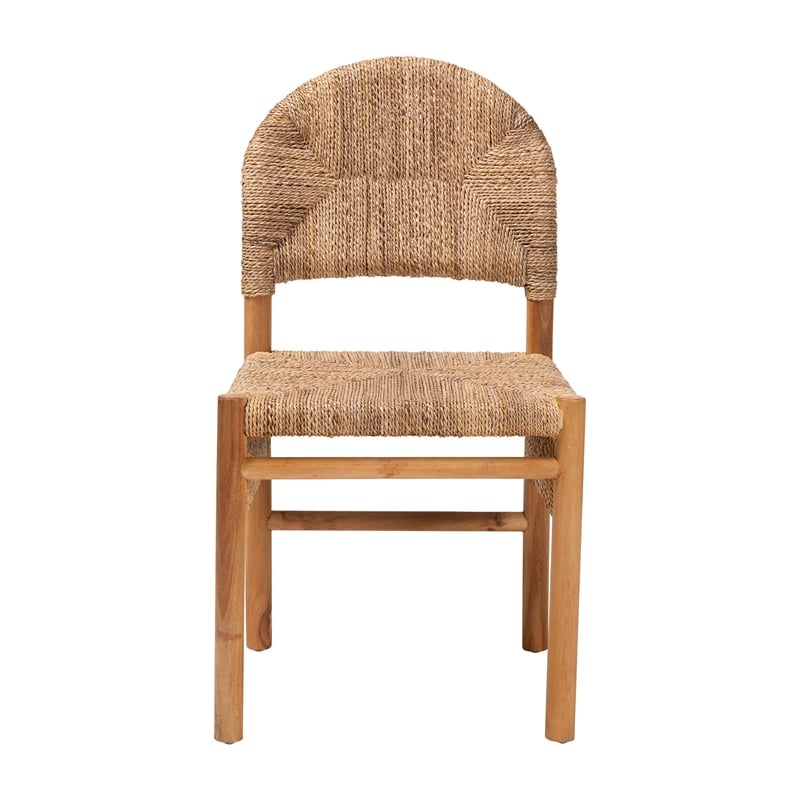 bali & pari Cavo Handwoven Seagrass Dining Chair Natural Fiber Wicker Side Chair