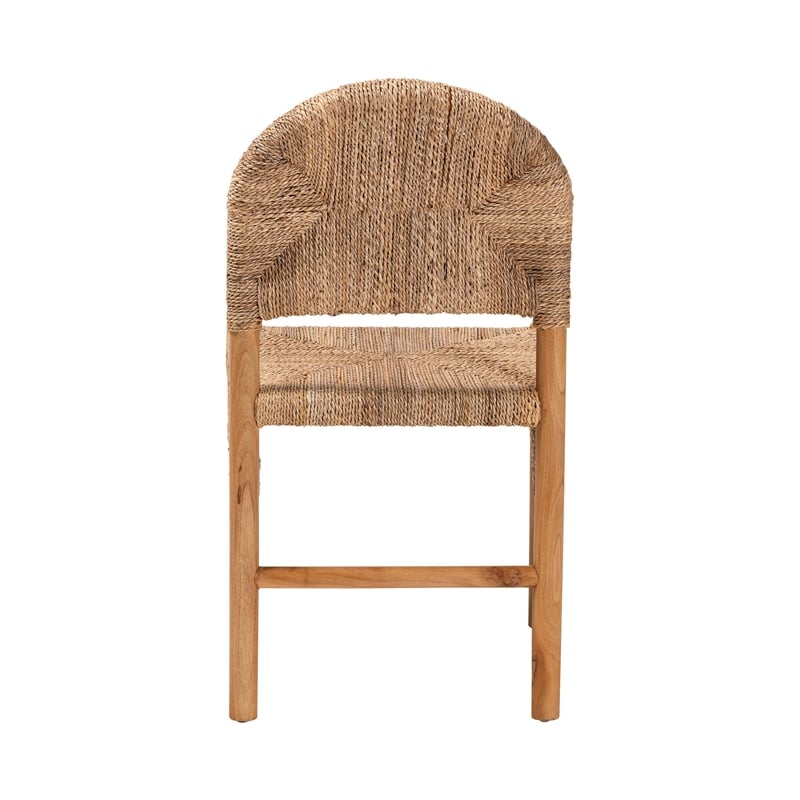 bali & pari Cavo Handwoven Seagrass Dining Chair Natural Fiber Wicker Side Chair