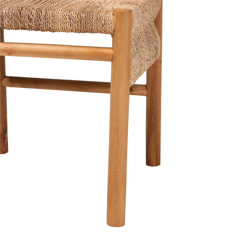 bali & pari Cavo Handwoven Seagrass Dining Chair Natural Fiber Wicker Side Chair