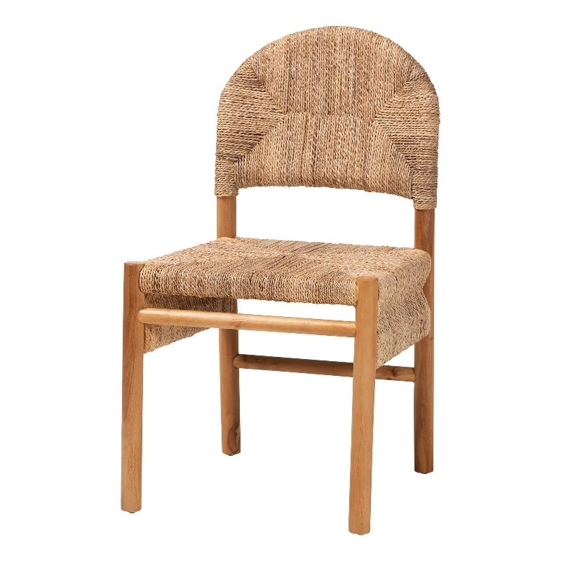 bali & pari Cavo Handwoven Seagrass Dining Chair Natural Fiber Wicker Side Chair