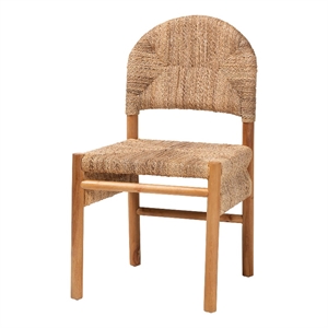 bali & pari Cavo Handwoven Seagrass Dining Chair Natural Fiber Wicker Side Chair