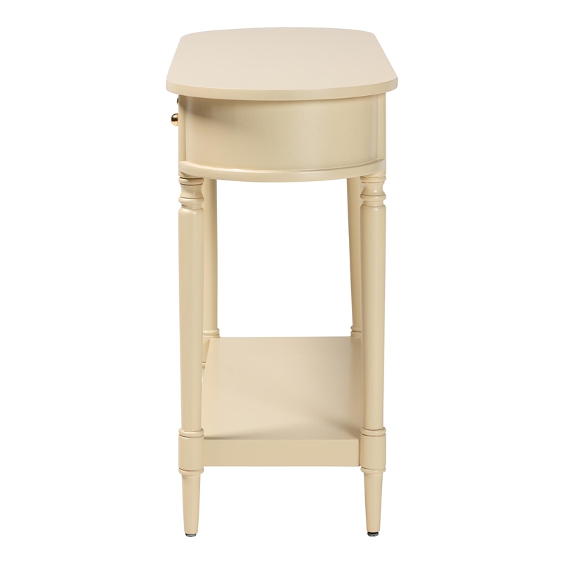 bali & pari Liba Console Table 3-Drawer Accent Table with Scalloped Detailing