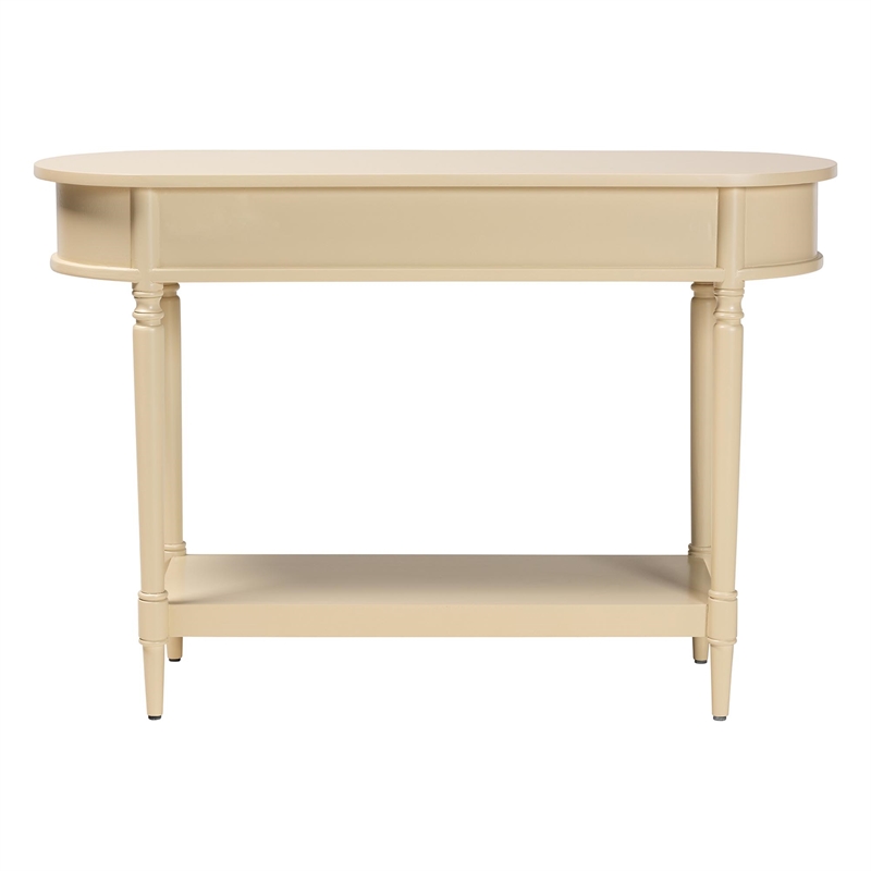 bali & pari Liba Console Table 3-Drawer Accent Table with Scalloped Detailing