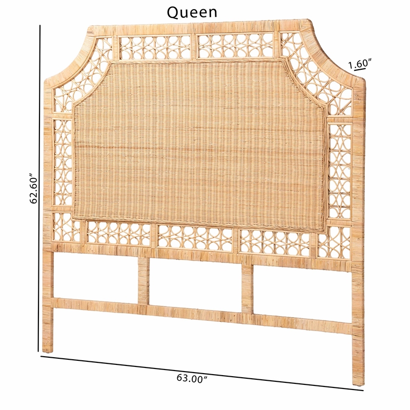 bali & pari Hekima Natural Rattan Standalone Headboard Queen