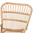 bali & pari Mahin Natural Rattan Rocking Chair Handwoven Wicker Accent Rocker