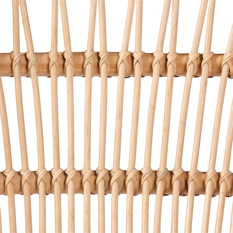 bali & pari Mahin Natural Rattan Rocking Chair Handwoven Wicker Accent Rocker