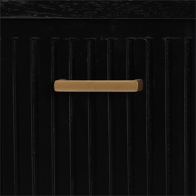 bali & pari Keshet Fluted Wood Storage Cabinet 2-Door Accent Cabinet