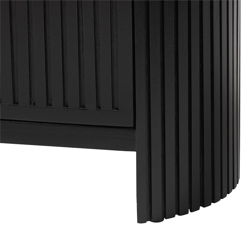 bali & pari Keshet Fluted Wood Storage Cabinet 2-Door Accent Cabinet