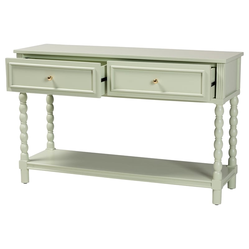 bali & pari Karnia Console Table with Spindle Legs 2-Drawer Accent Table