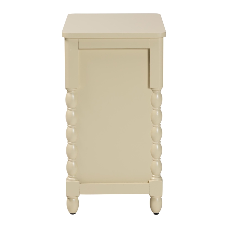 bali & pari Kyla Nightstand with Spindle Legs 3-Drawer Bedside Table