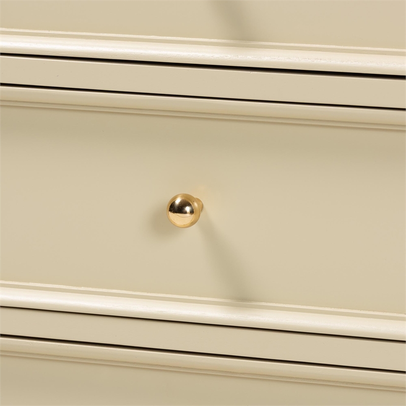 bali & pari Kyla Nightstand with Spindle Legs 3-Drawer Bedside Table
