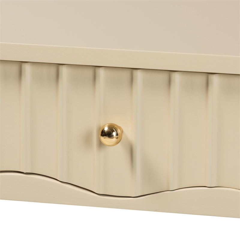 bali & pari Leeba Console Table 3-Drawer Accent Table with Fluted Wood